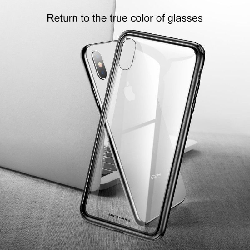 Coque iPhone Xs Max Baseus Transparente Et Rebords Colorés