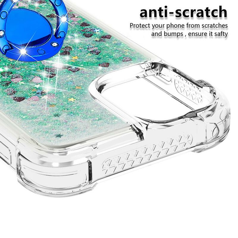 Coque Pour iPhone 13 Paillettes Avec Anneau-support