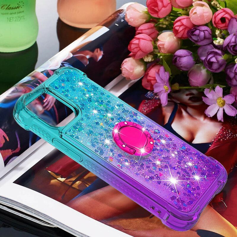 Coque Pour iPhone 13 Pro Max Paillettes Anneau-support