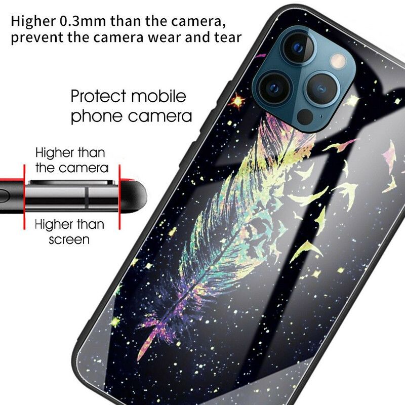 Coque Pour iPhone 13 Pro Verre Trempé Plume