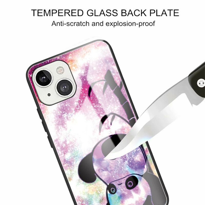 Coque Pour iPhone 13 Verre Trempé Panda Et Bambou