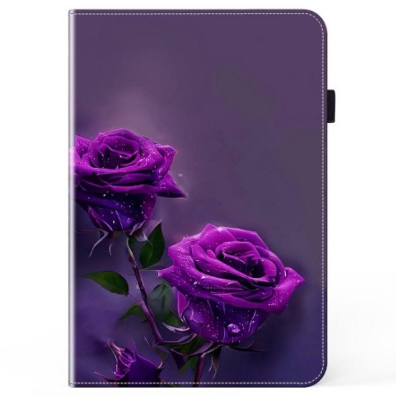 Étui iPad Pro 13 (2024) Roses Pourpres