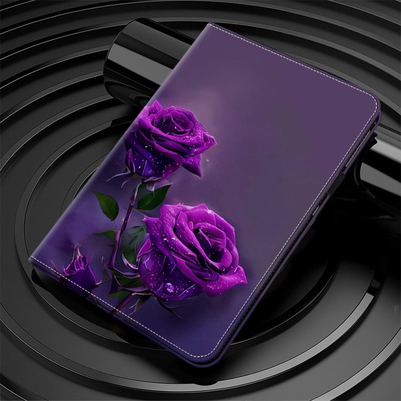 Étui iPad Pro 13 (2024) Roses Pourpres