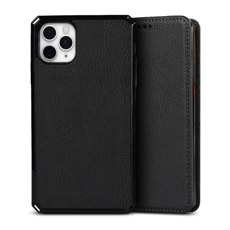 Flip Cover iPhone 11 Pro Max Cuir Litchi Véritable Coque Détachable