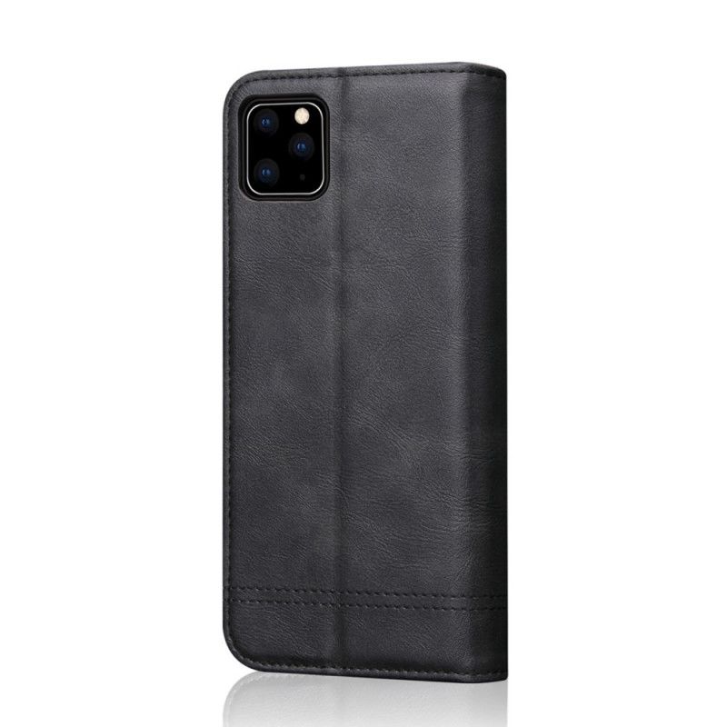 Flip Cover iPhone 11 Pro Max Effet Cuir Coutures