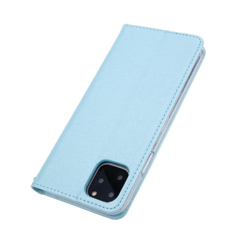 Flip Cover iPhone 11 Pro Max Effet Cuir Texture Soie