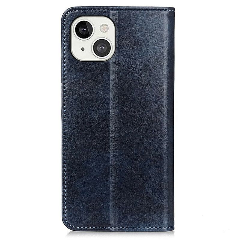 Flip Cover iPhone 13 Mini Cuir Litchi Fendu