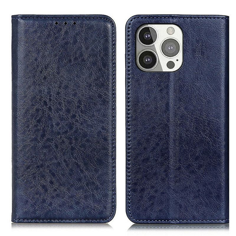 Flip Cover iPhone 13 Pro Cuir Fendu Texturé