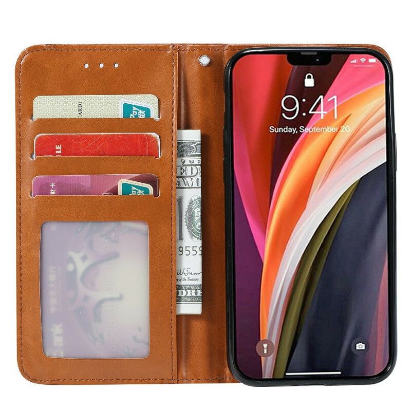 Flip Cover iPhone 13 Pro Simili Cuir Porte-cartes