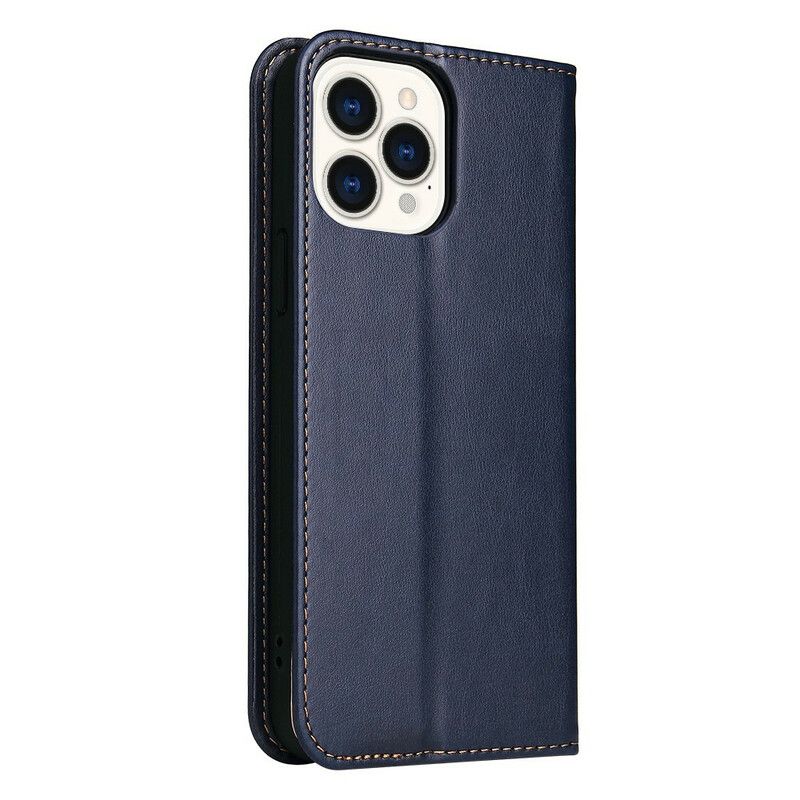 Flip Cover iPhone 13 Pro Simili Cuir Sobriété