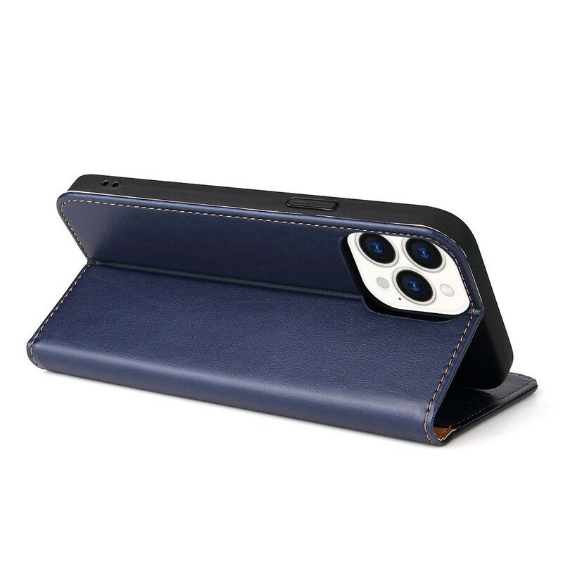 Flip Cover iPhone 13 Pro Simili Cuir Sobriété