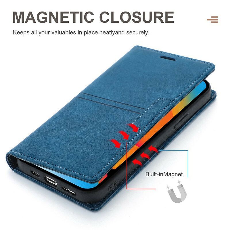 Flip Cover iPhone 13 Pro Style Cuir Couture Fermoir Magnétique