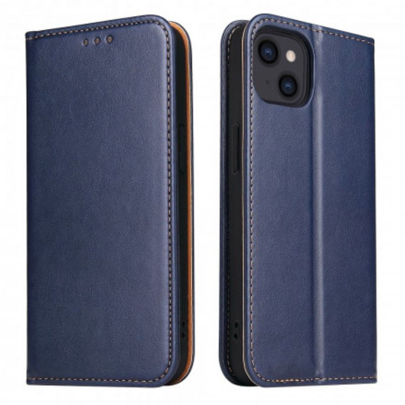 Flip Cover iPhone 13 Texture Cuir