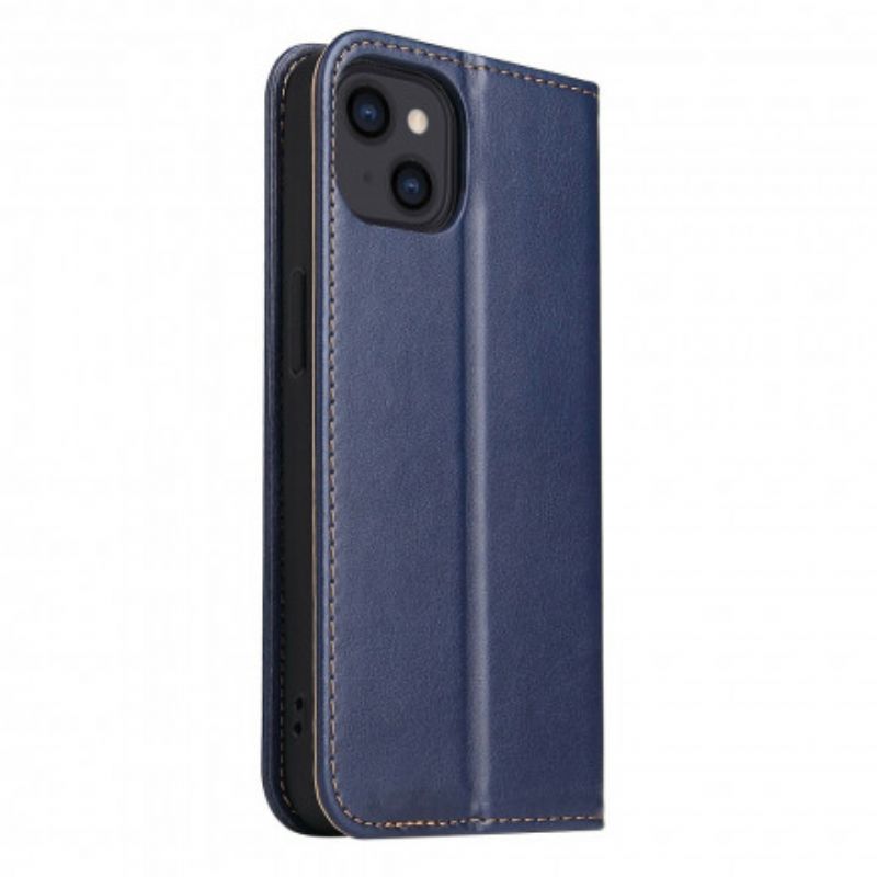 Flip Cover iPhone 13 Texture Cuir