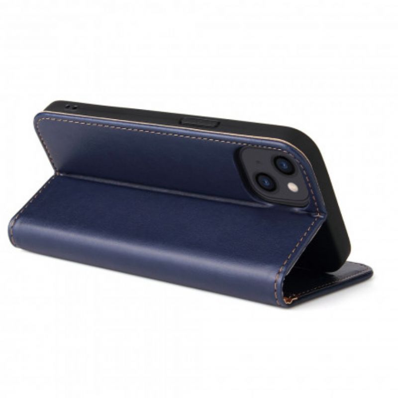 Flip Cover iPhone 13 Texture Cuir