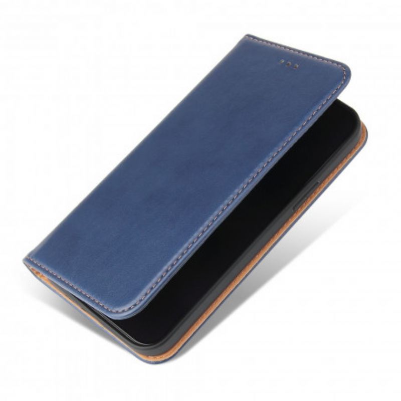 Flip Cover iPhone 13 Texture Cuir