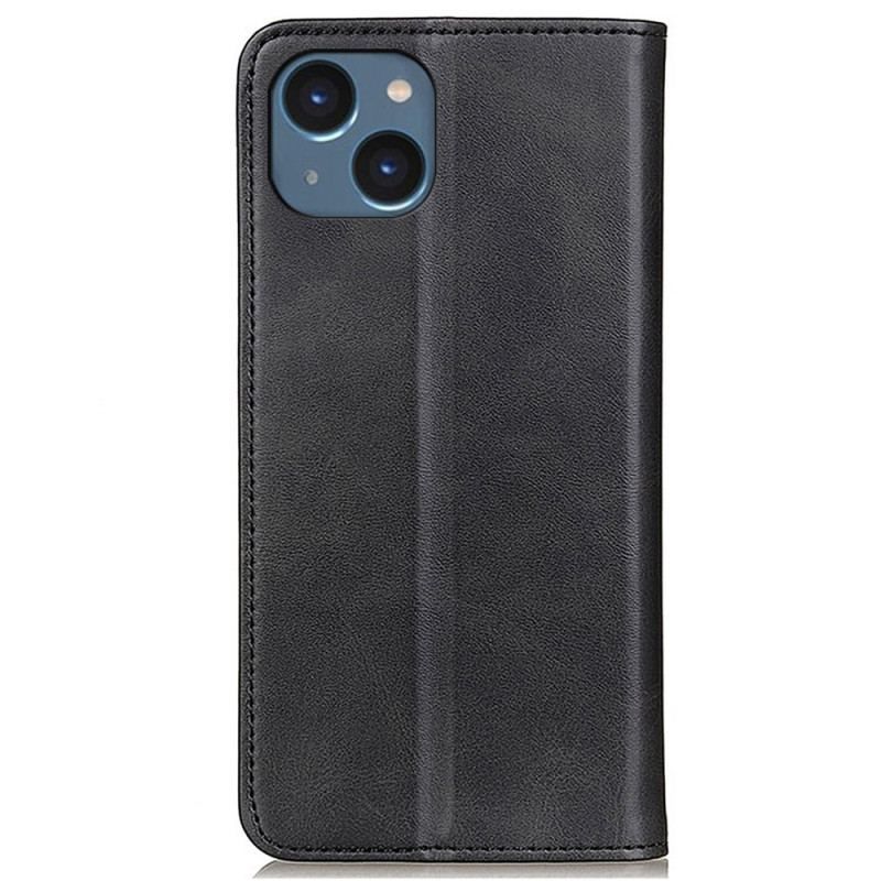 Flip Cover iPhone 14 Plus Cuir Fendu Mat