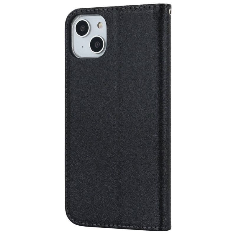 Flip Cover iPhone 14 Plus Style Cuir Douceur avec Lanière