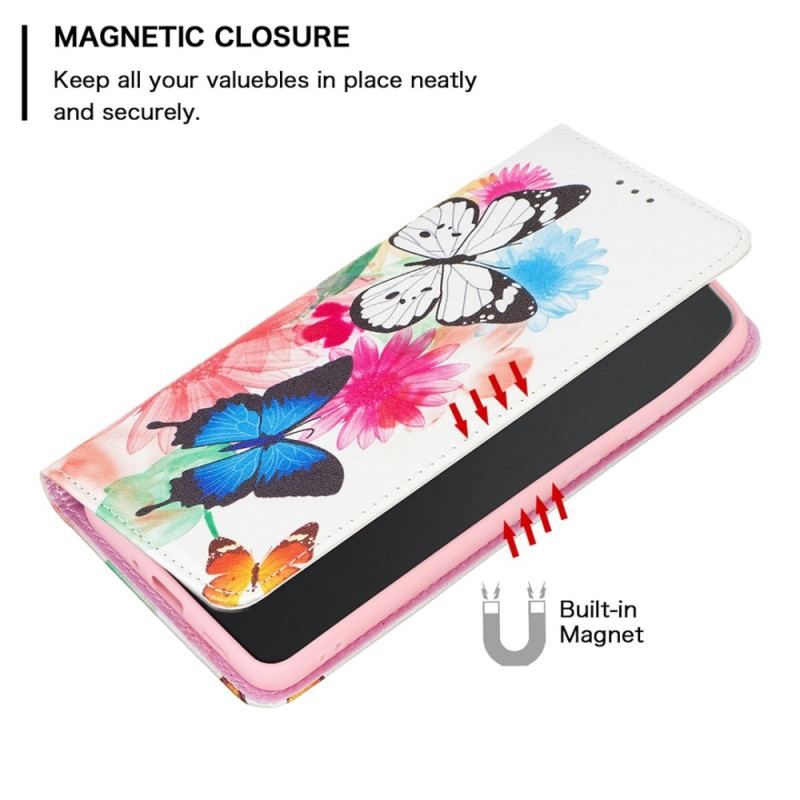 Flip Cover iPhone 14 Pro Max Papillons