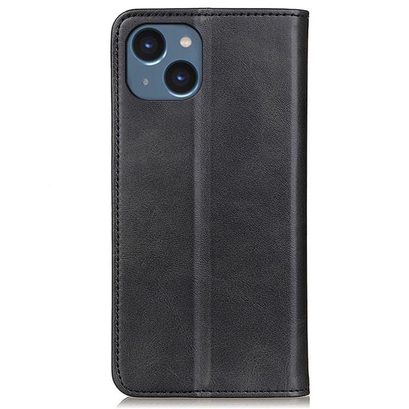 Flip Cover iPhone 15 Cuir Fendu