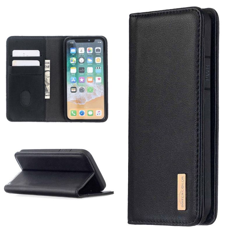 Flip Cover iPhone X / Xs Cuir Véritable Coque Détachable