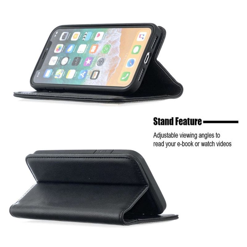 Flip Cover iPhone X / Xs Cuir Véritable Coque Détachable