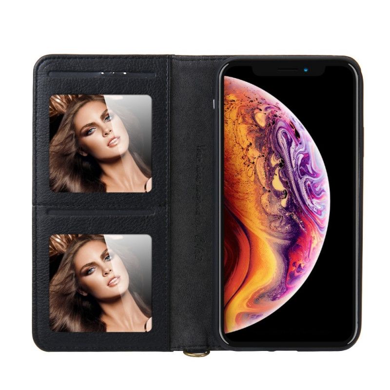 Flip Cover iPhone Xr Effet Cuir Multi-cartes Cmai2