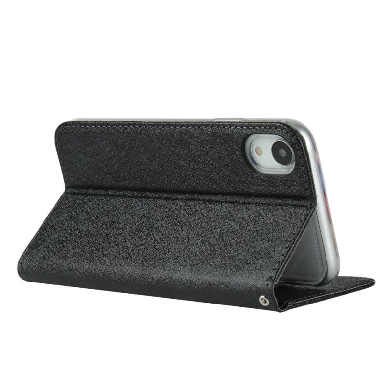 Flip Cover iPhone Xr Style Cuir Douceur Avec Lanière