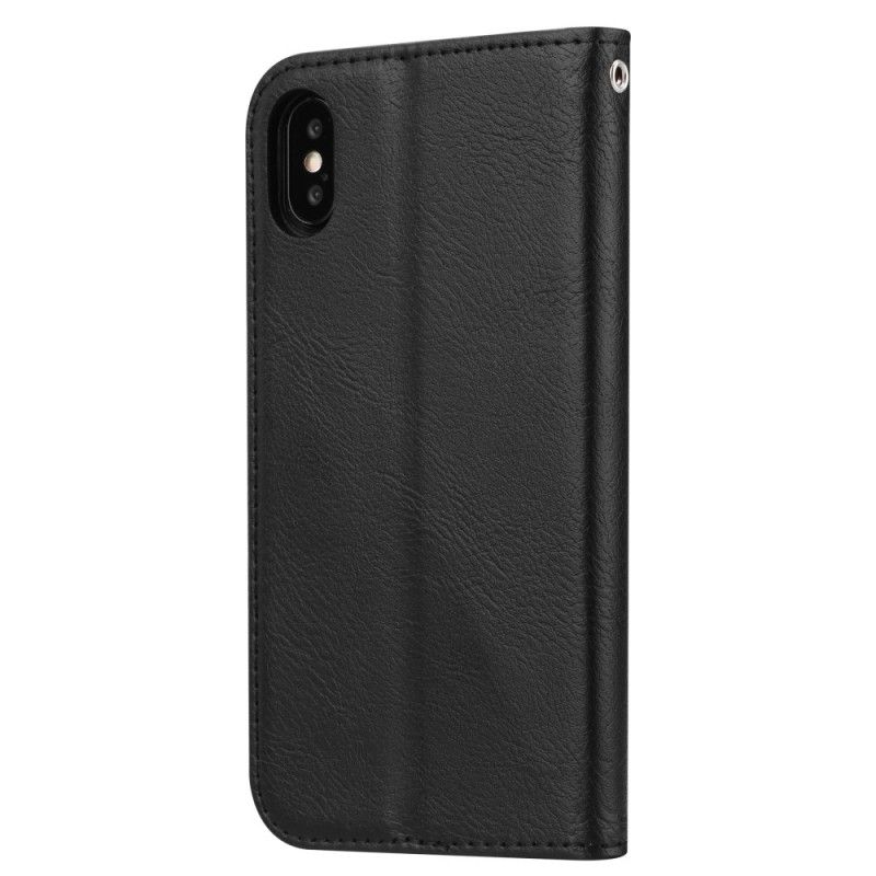 Flip Cover iPhone Xs Simili Cuir Porte-cartes