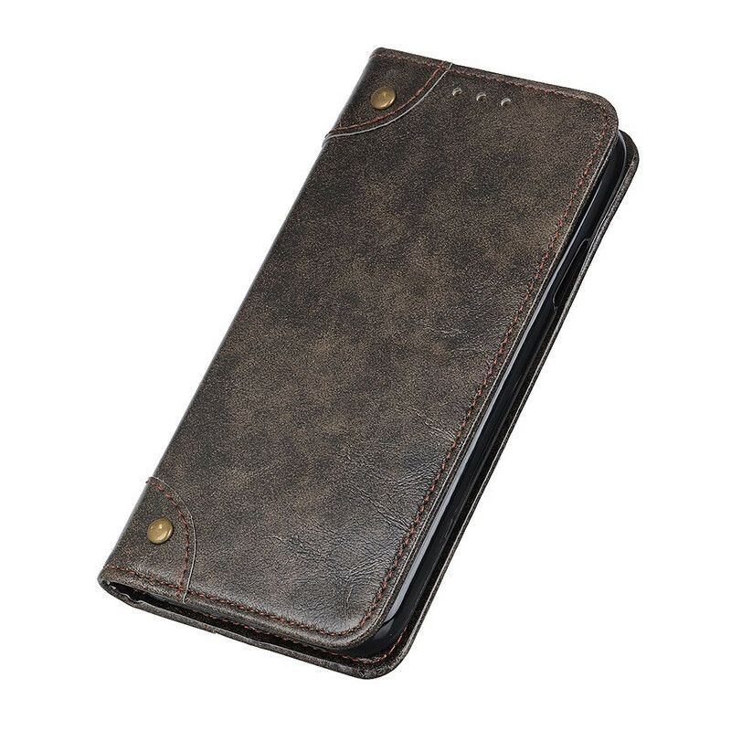 Flip Cover Pour iPhone 13 Pro Max Vintage Rivets