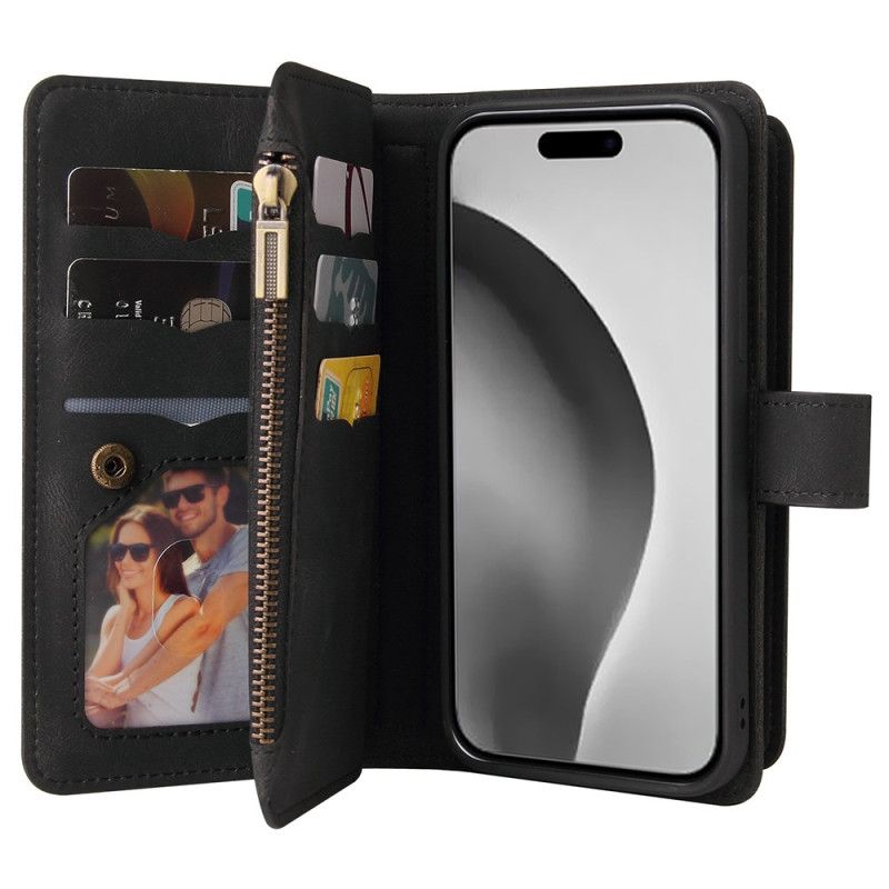 Housse Coque iPhone 16 Pro Max Portefeuille Effet Daim