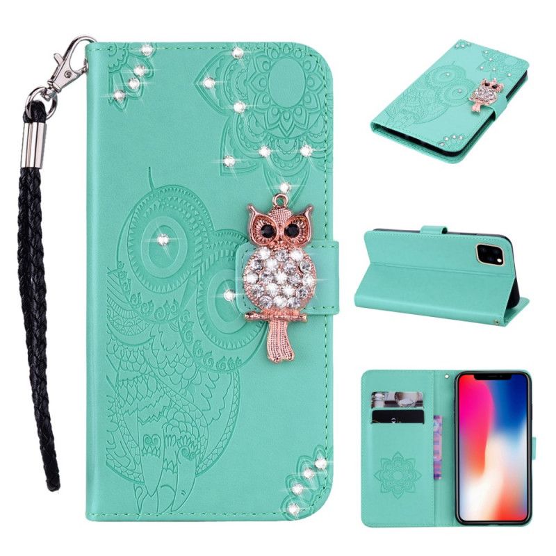 Housse iPhone 12 Mini Hibou Mandala Et Breloque