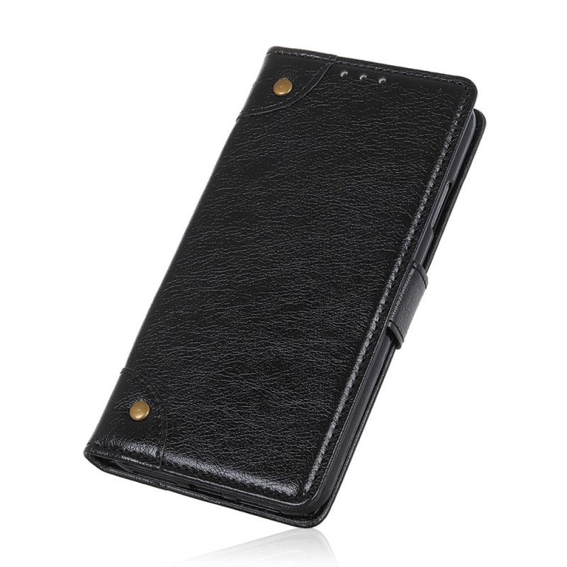 Housse iPhone 12 Mini Style Cuir Nappa Rivets Vintage