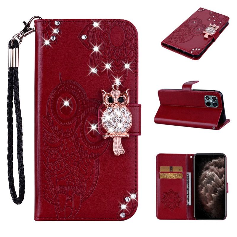 Housse iPhone 12 Pro Max Hibou Mandala Et Breloque