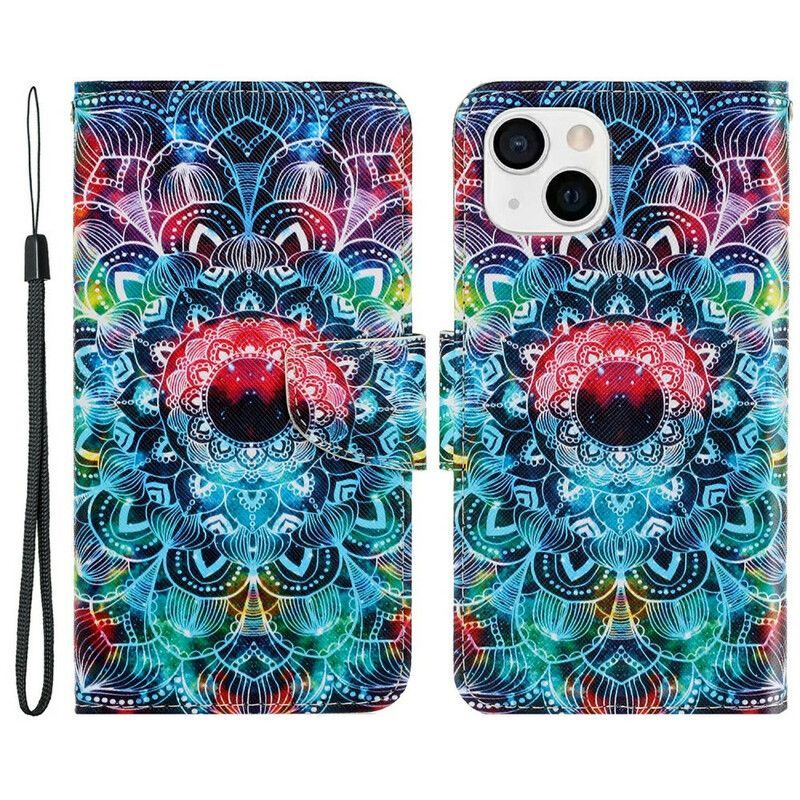 Housse iPhone 13 Flashy Mandala À Lanière