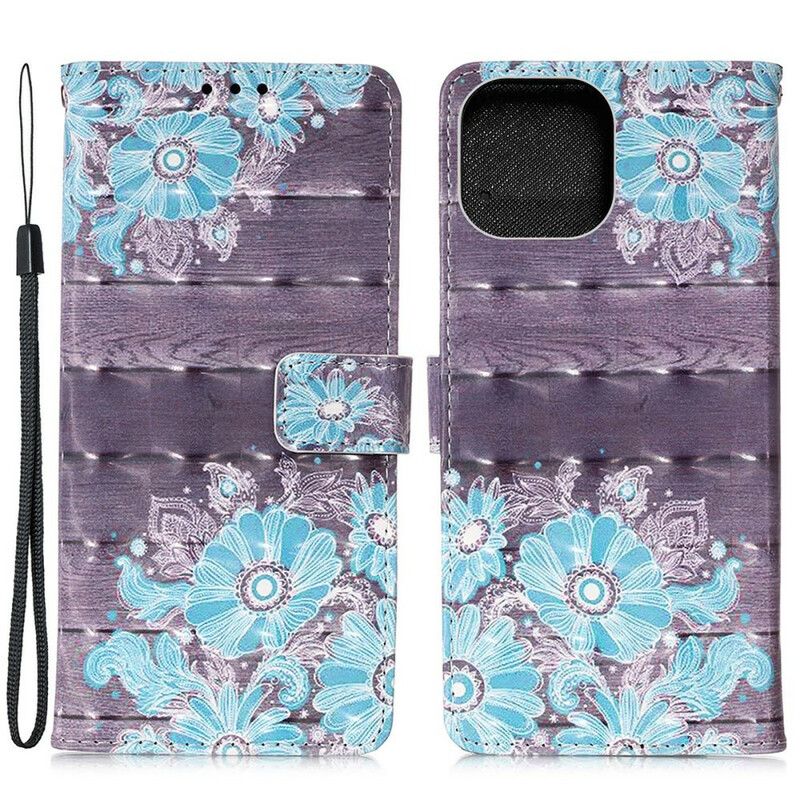 Housse iPhone 13 Pro Fleurs Bleues