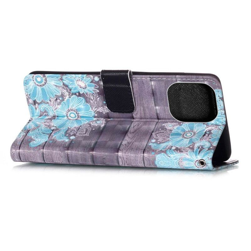 Housse iPhone 13 Pro Fleurs Bleues