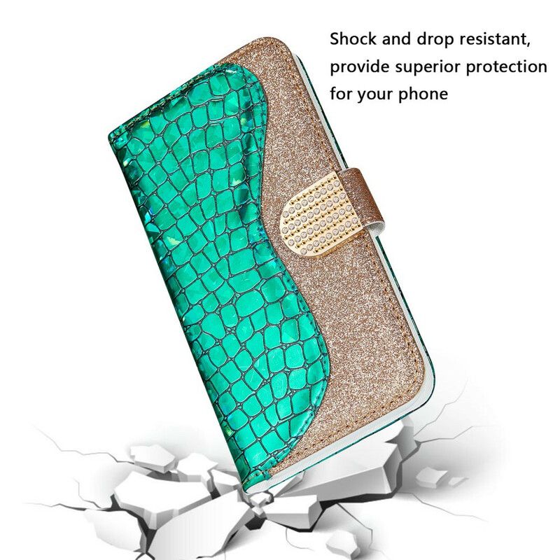 Housse iPhone 13 Pro Max Croco Diamants