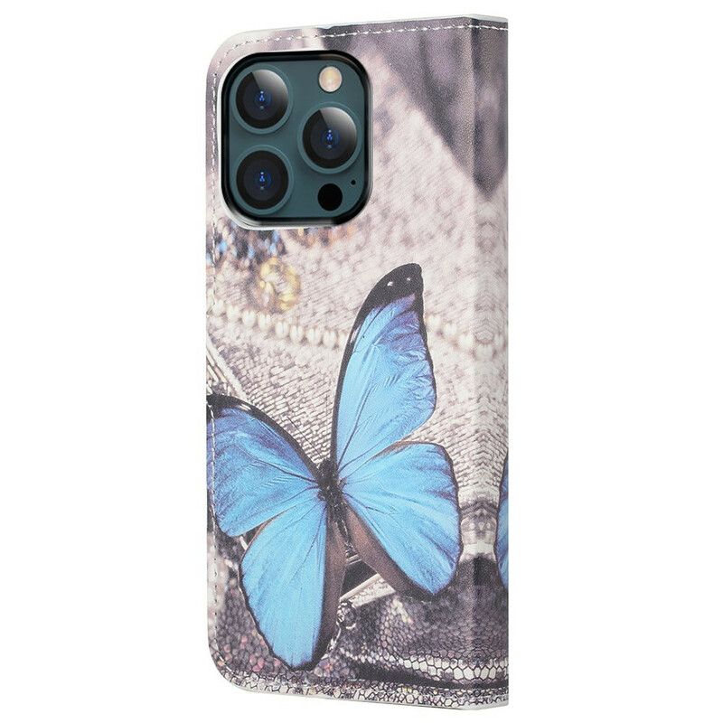 Housse iPhone 13 Pro Max Papillon Bleu