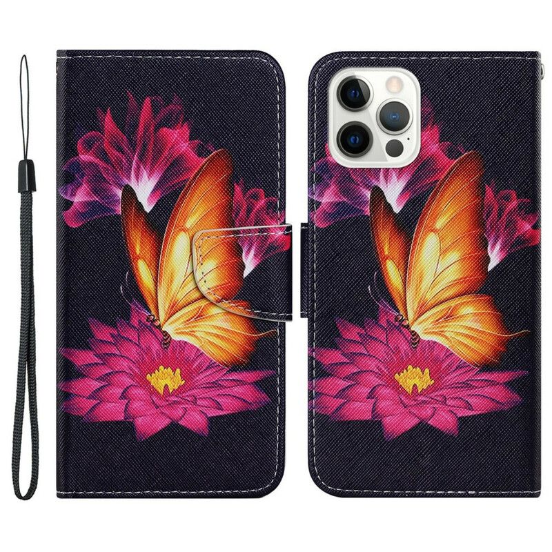 Housse iPhone 13 Pro Papillon Et Lotus