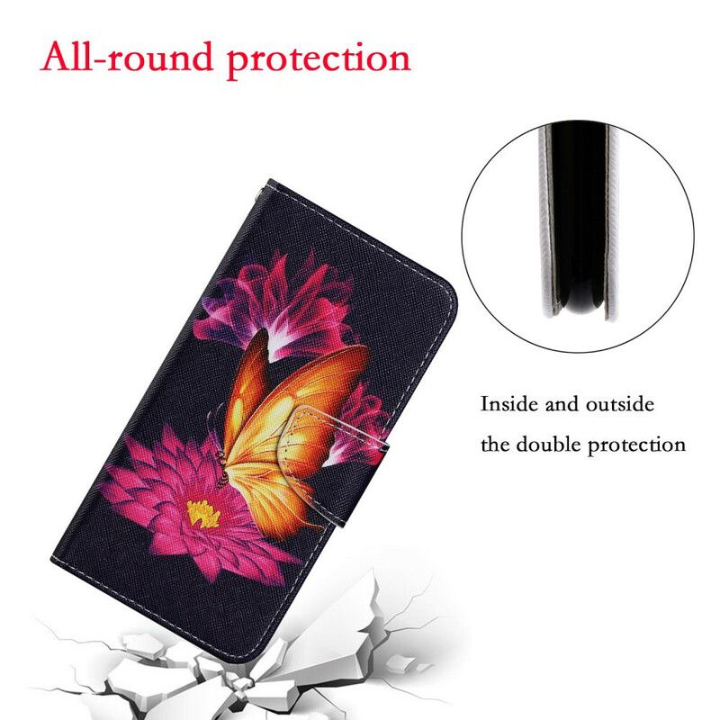 Housse iPhone 13 Pro Papillon Et Lotus