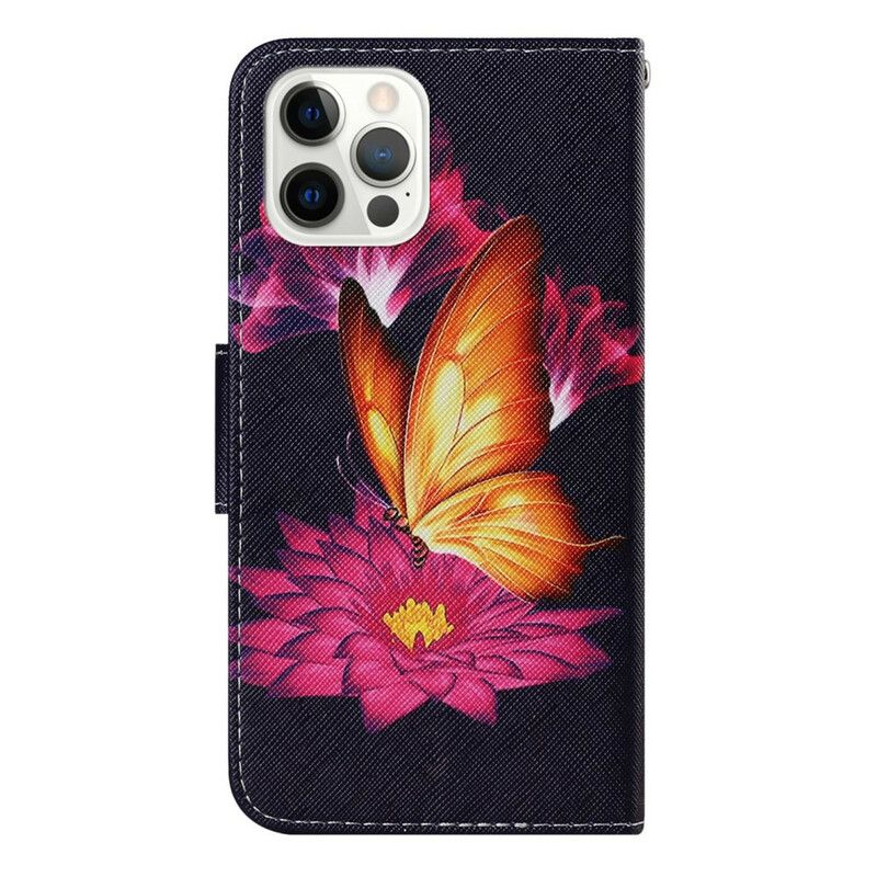 Housse iPhone 13 Pro Papillon Et Lotus