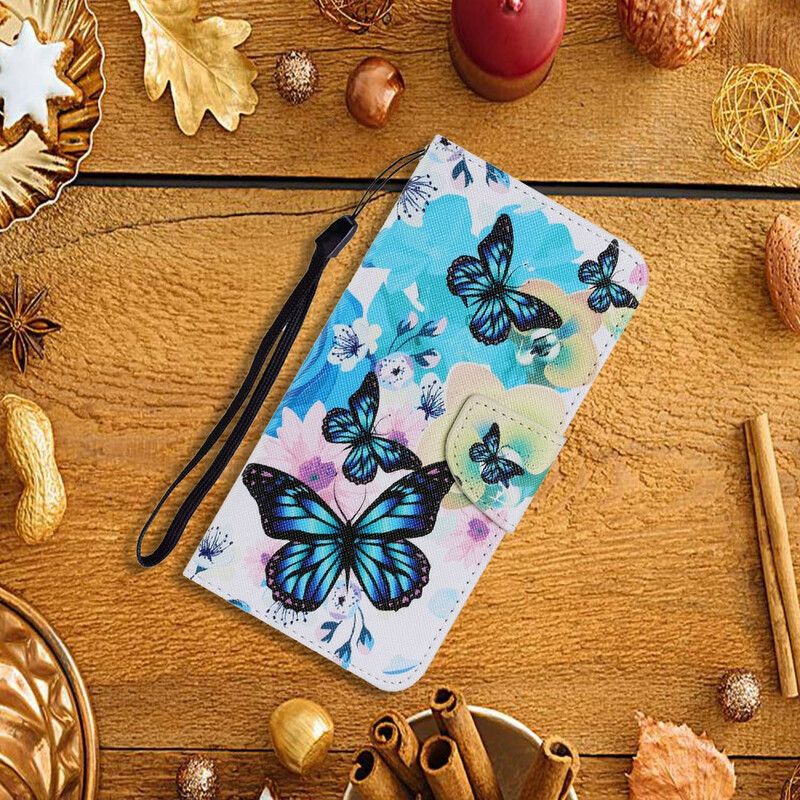 Housse iPhone 13 Pro Papillons Et Fleurs D'été