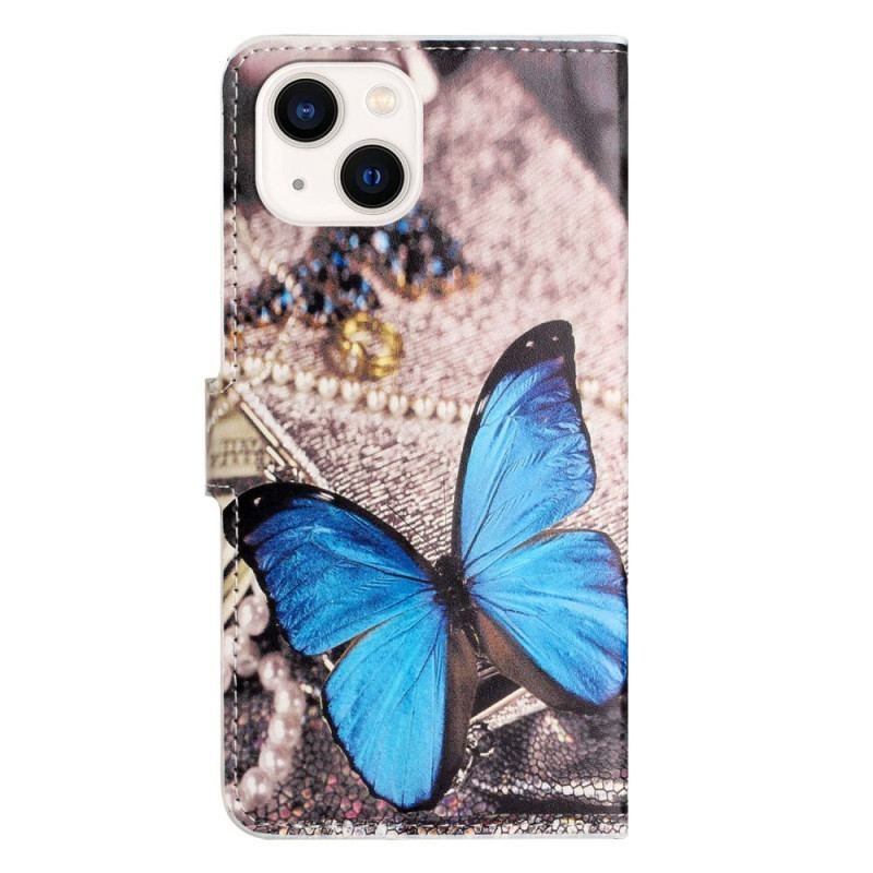 Housse iPhone 14 Papillon Bleu