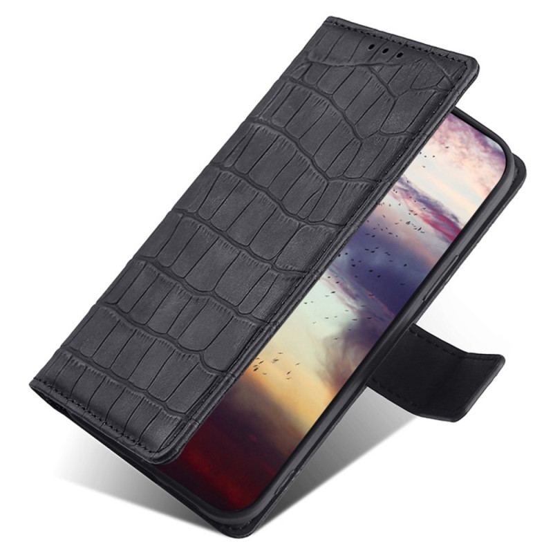 Housse iPhone 14 Plus Style Peau de Crocodile