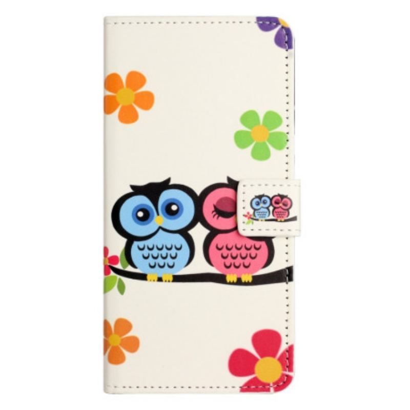 Housse iPhone 14 Pro Couple de Hiboux