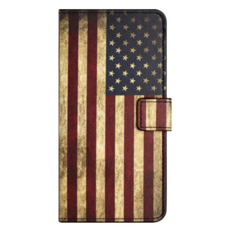 Housse iPhone 14 Pro Drapeau Américain Vintage