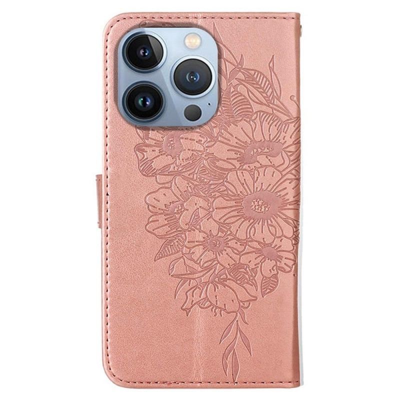 Housse iPhone 14 Pro Max Papillon Baroque à Lanière