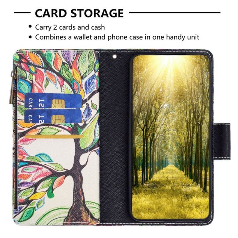 Housse iPhone 14 Pro Max Poche Zippée Arbre