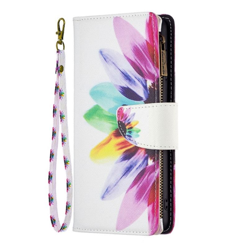 Housse iPhone 14 Pro Max Poche Zippée Fleur